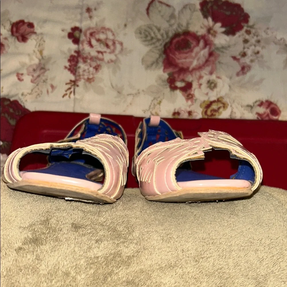 Vintage by Jeffrey Campbell Pink Sandals with Ankle Strap and Lattice Design - Picture 5 of 5